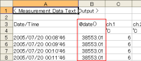 When exporting graph as text data (in CSV format), I see the column 