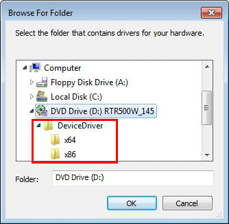 find the CD-ROM drive; then select the folder entitled [Device Driver]